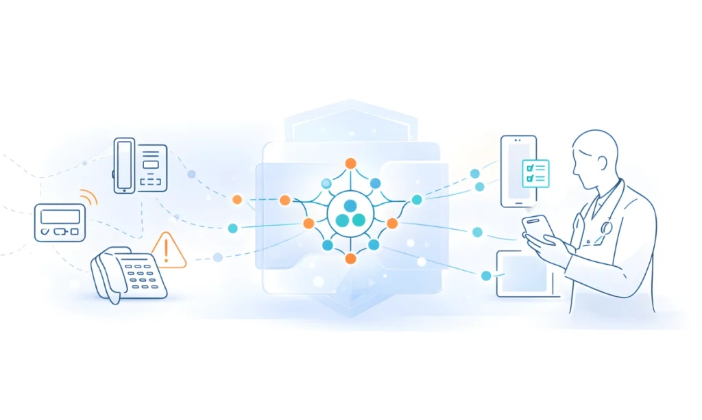 Unified communication platform in healthcare connecting fragmented hospital systems into an intelligent clinician workflow