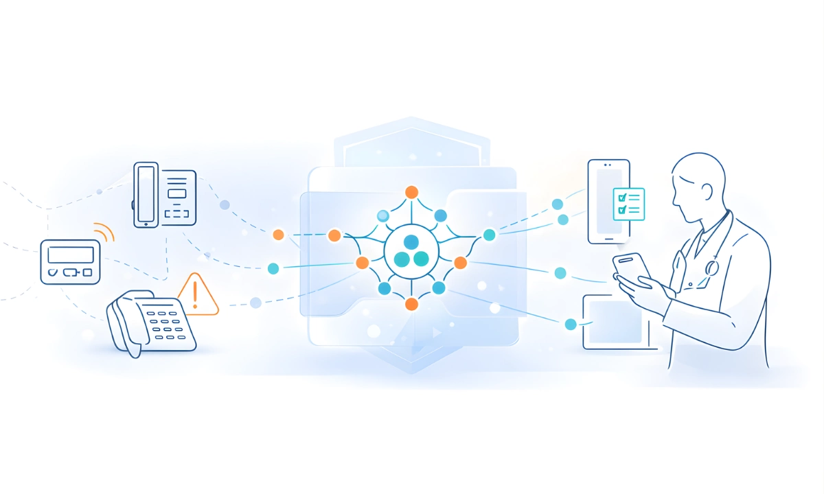 Unified communication platform in healthcare connecting fragmented hospital systems into an intelligent clinician workflow