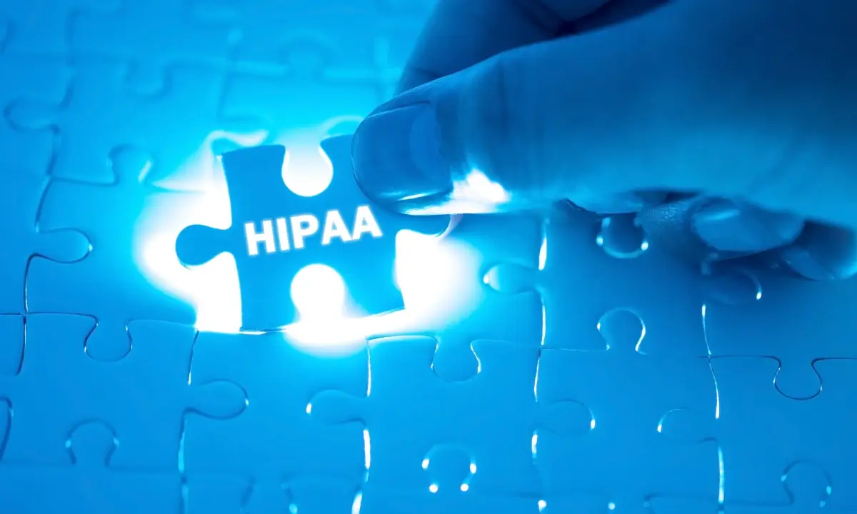 Visual diagram showing medical compliance components like personal data, HIPAA security, and cloud medical data, representing the framework for HIPAA compliant communication in healthcare.