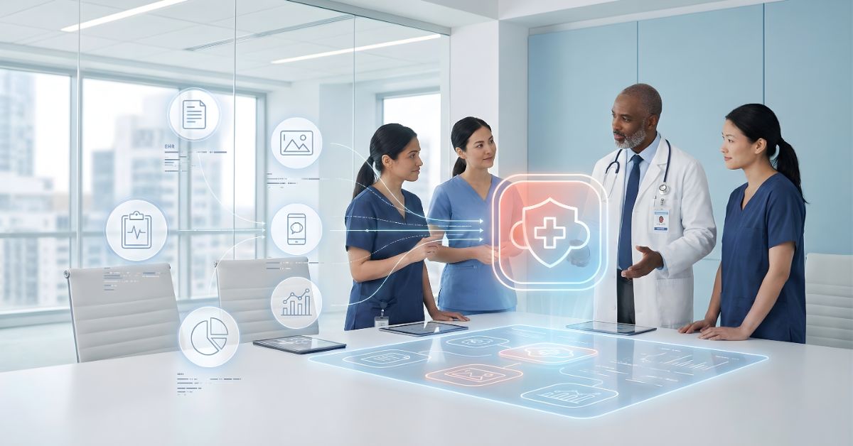 ClinicianCore healthcare platform enabling unified communication for clinicians and care teams.