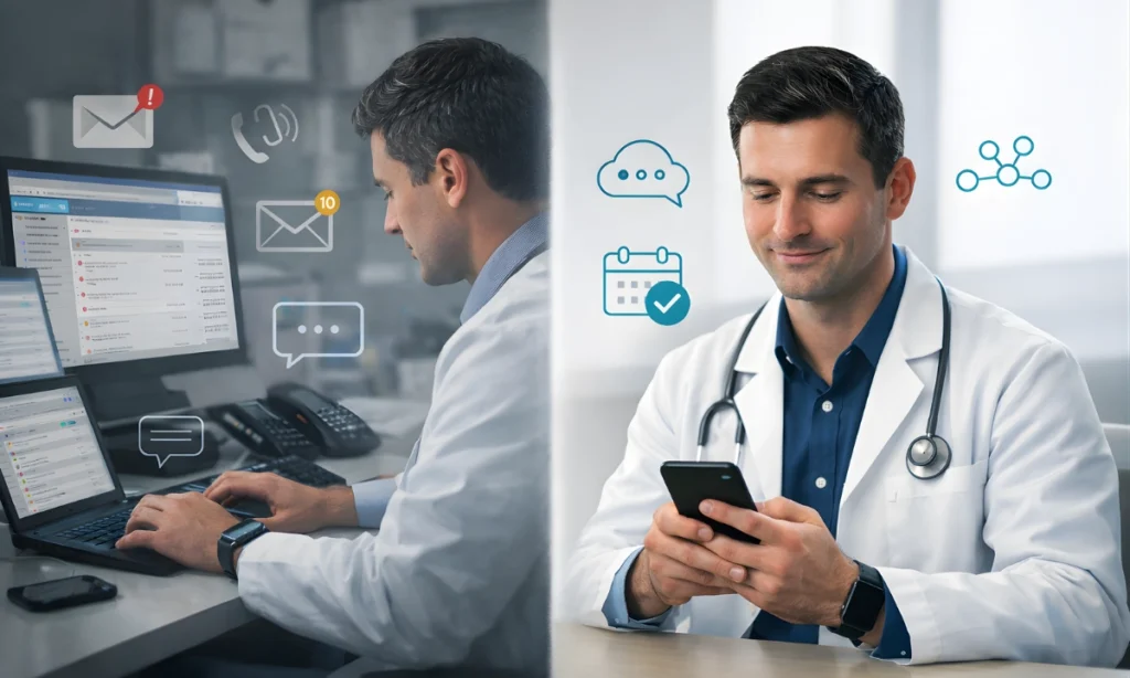 Healthcare technology that reduces administrative burden and cognitive load for physicians