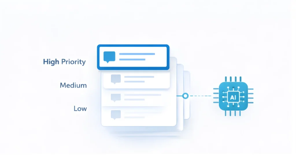 AI-powered healthcare platform prioritizing clinical messages by high, medium, and low urgency.