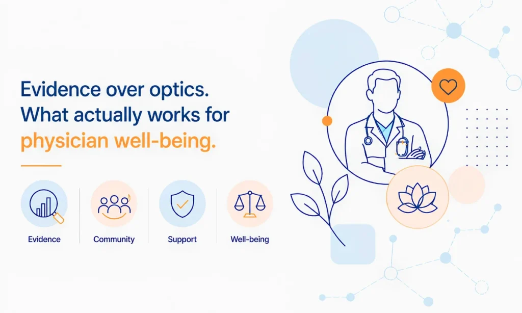 Physician wellness programs evidence Doc Lounge peer forum specialty thread community ClinicianCore