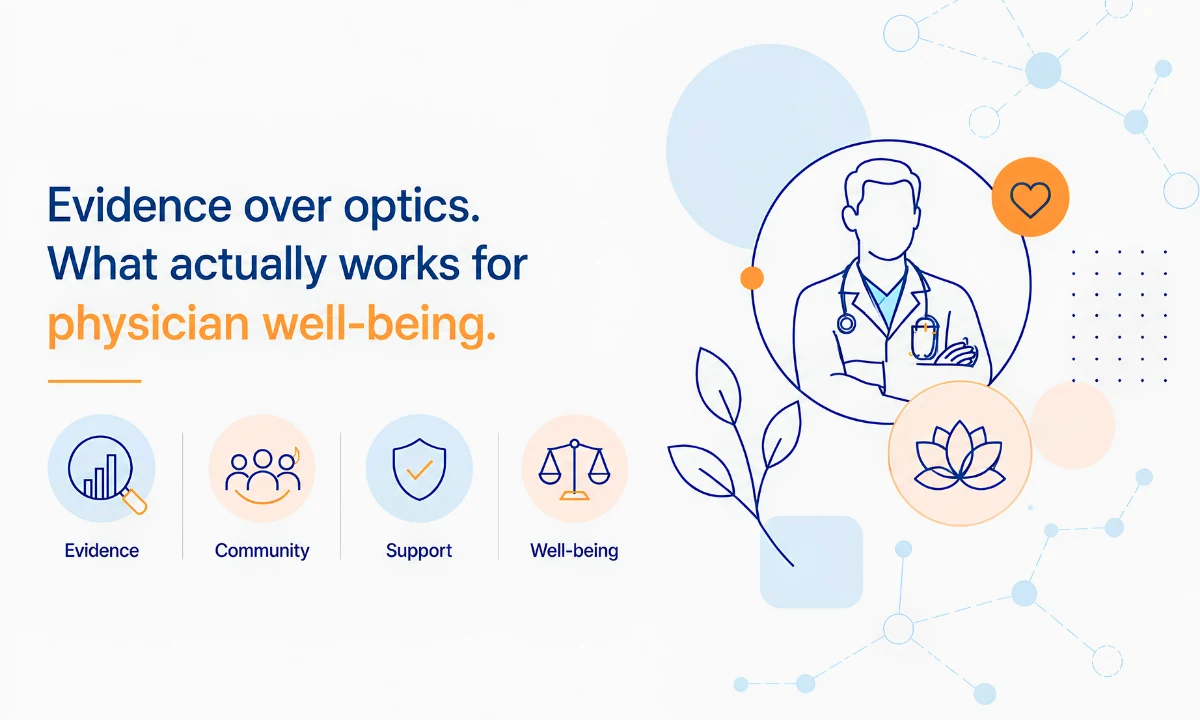 Physician wellness programs evidence D.O.C. Lounge peer forum specialty thread community ClinicianCore