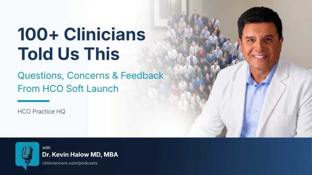 HCO soft launch Q&A physician reviewing smart alert routing interface at hospital nursing station ClinicianCore
