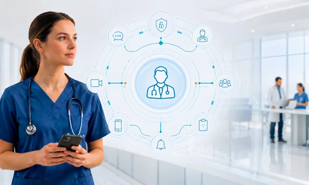 Intra-office communication failures patient safety physician reviewing smart alert routing on smartphone ClinicianCore